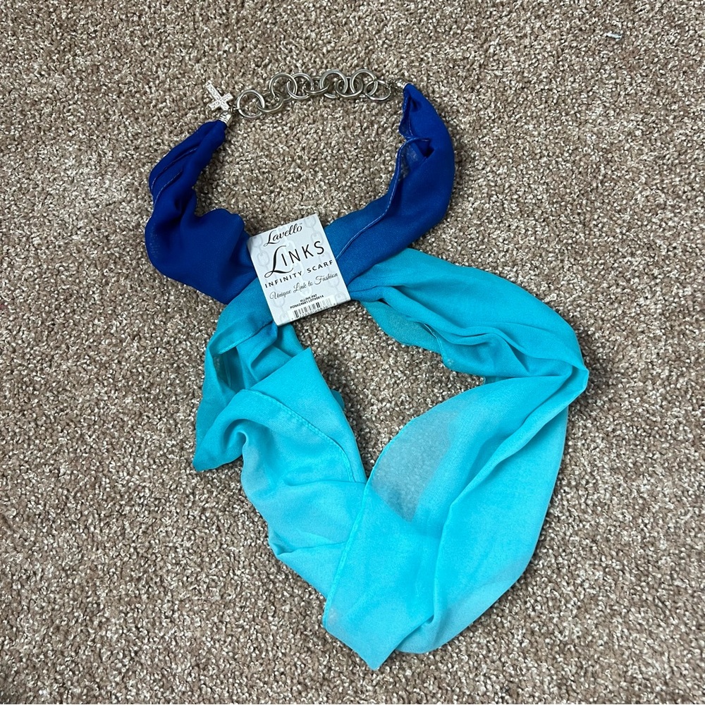 Luxella Blue Gradient Scarf Necklace